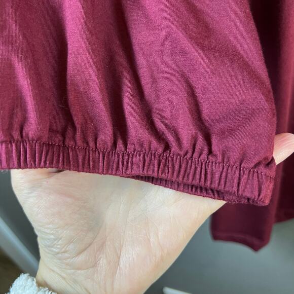 Lands’ End Maroon Long Sleeve peasant Tunic Top Size 3x (24W-26W) - Picture 5 of 9